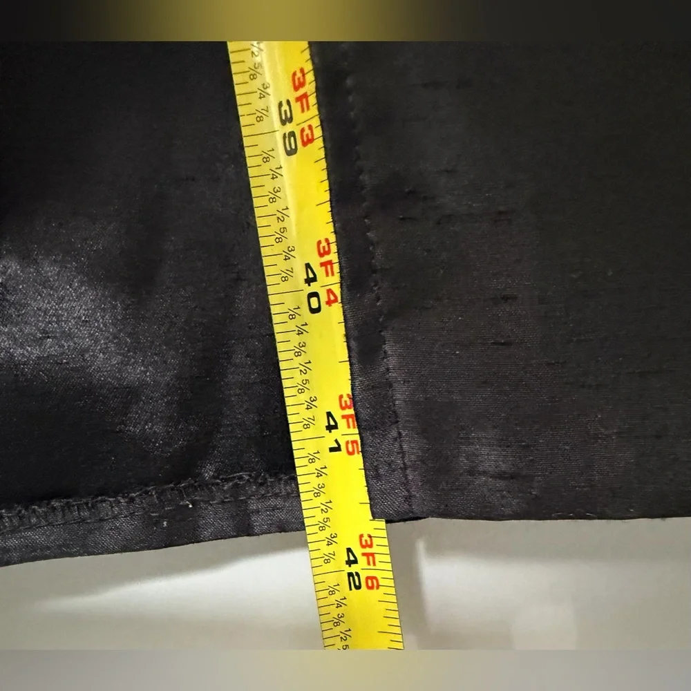 Elegant Tuxedo Black Dupioni Silk Pencil Skirt - Picture 5 of 8